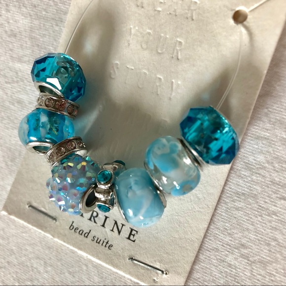 Horizon Group USA Jewelry - 💙 Bracelet Bead Mix, New on card- 9 beads-Marine